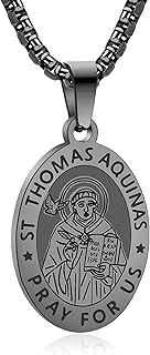 Patron of Saint Necklace, St. Michael/Virgin Mary/Raphael/Jude/Christopher/Benedict/Joseph/Patrick/Francis/Florian/Thomas/Anthony, Stainless Steel 24"