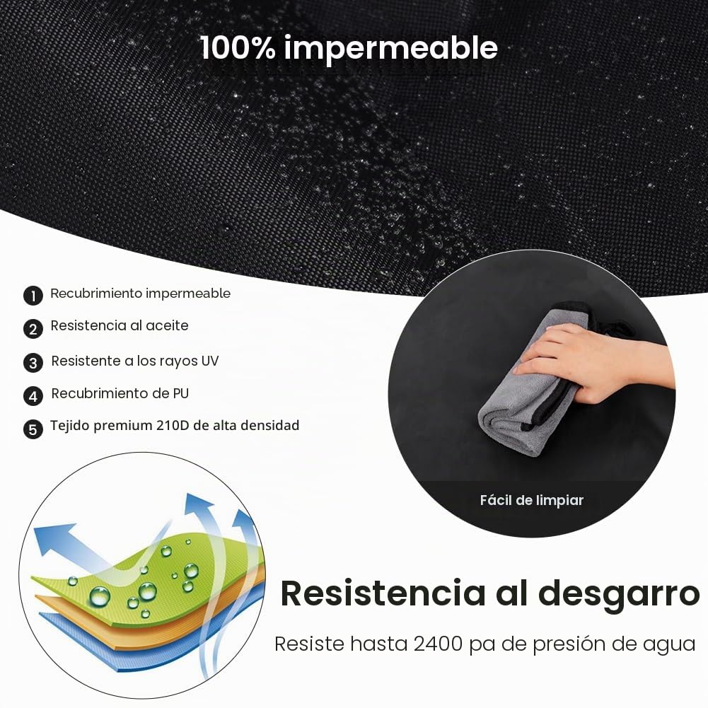 AOOWU Funda Sillas Jardin Apilables, 210D Tela Oxford Funda Sillas Exterior Impermeable con Cordón,Resistente al viento y a los rayos UV Funda para Sillas para Silla Apilables Jardin (185X120X74CM)