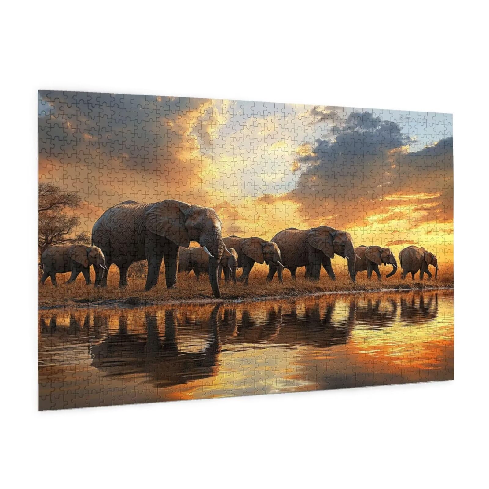 Puzzle Elefant Puzzle 3000 Teile Wiese Puzzles Erwachsene mit Geschenkbox, DIY Groß Holzpuzzle für Erwachsene, Geschicklichkeitsspiel für Die Ganze Familie Geschenke für Frauen 81 x 122 cm -85y