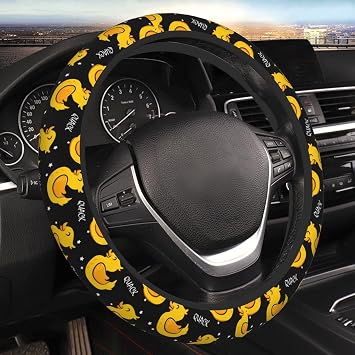 Cartoon Duck and Stars Steering Wheel Cover Non-Slip Auto Steering Wheel Protector Car Accessories Universal Fit 15 Inches for Men Women