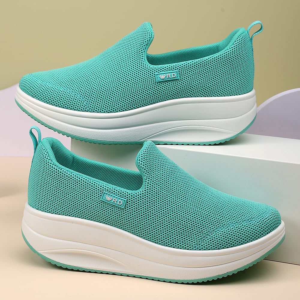Women's Orthopedic Slip-On Walking Shoes – Mesh Platform Sneakers with Rocker Bottom, Non-Slip Lightweight Loafers for Nurses & Standing Work - Image 3