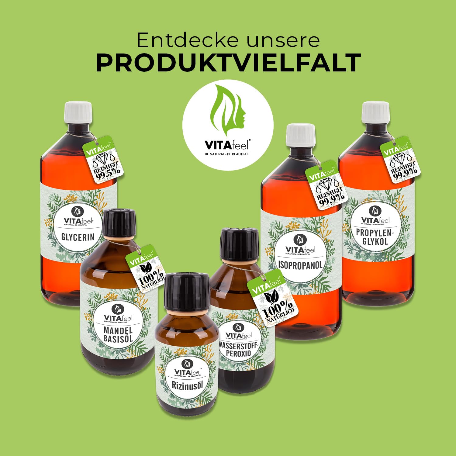 VitaFeel Aceite de ricino 10 litros – 100% puro aceite prensado en frío, nativo Ph. Eur., suero para pestañas, aceite capilar, cuidado natural del cabello