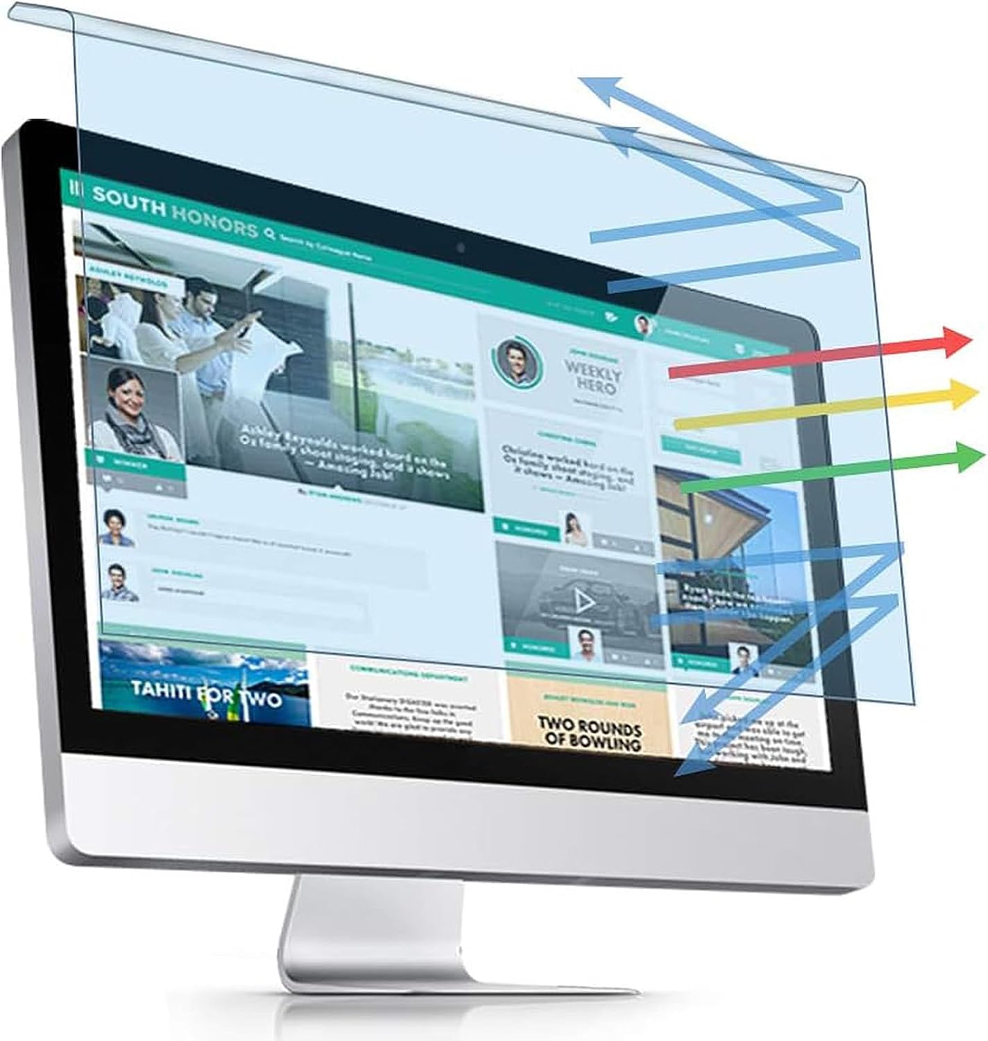 27 inch Blue Light Screen Protector for Computer Monitors, Blue Light Blocking Filter, PC Monitor Screen Filter Anti Blue Light Filter for Desktop Monitors