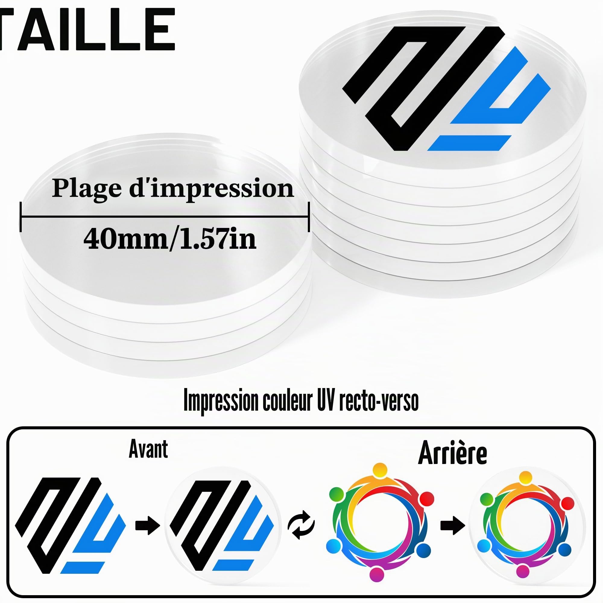 30-1000 Jetons de poker personnalisés en acrylique, jetons de boisson personnalisés avec votre propre logo, image et texte, impression recto-verso en couleur complète, jetons de boisson personnalisés