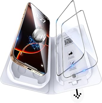 9H+ Glass for iPhone 16 Pro Screen Protector, Military Grade Shatterproof HD Tempered Glass, Bubble-Free, Case Friendly One-Pull Installation 2 Pack
