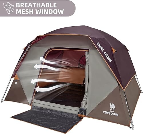 Miniatura 3 de CAMEL CROWN Tiendas para acampar 46 persona tienda impermeable fácil configuración tiendas de mochilero