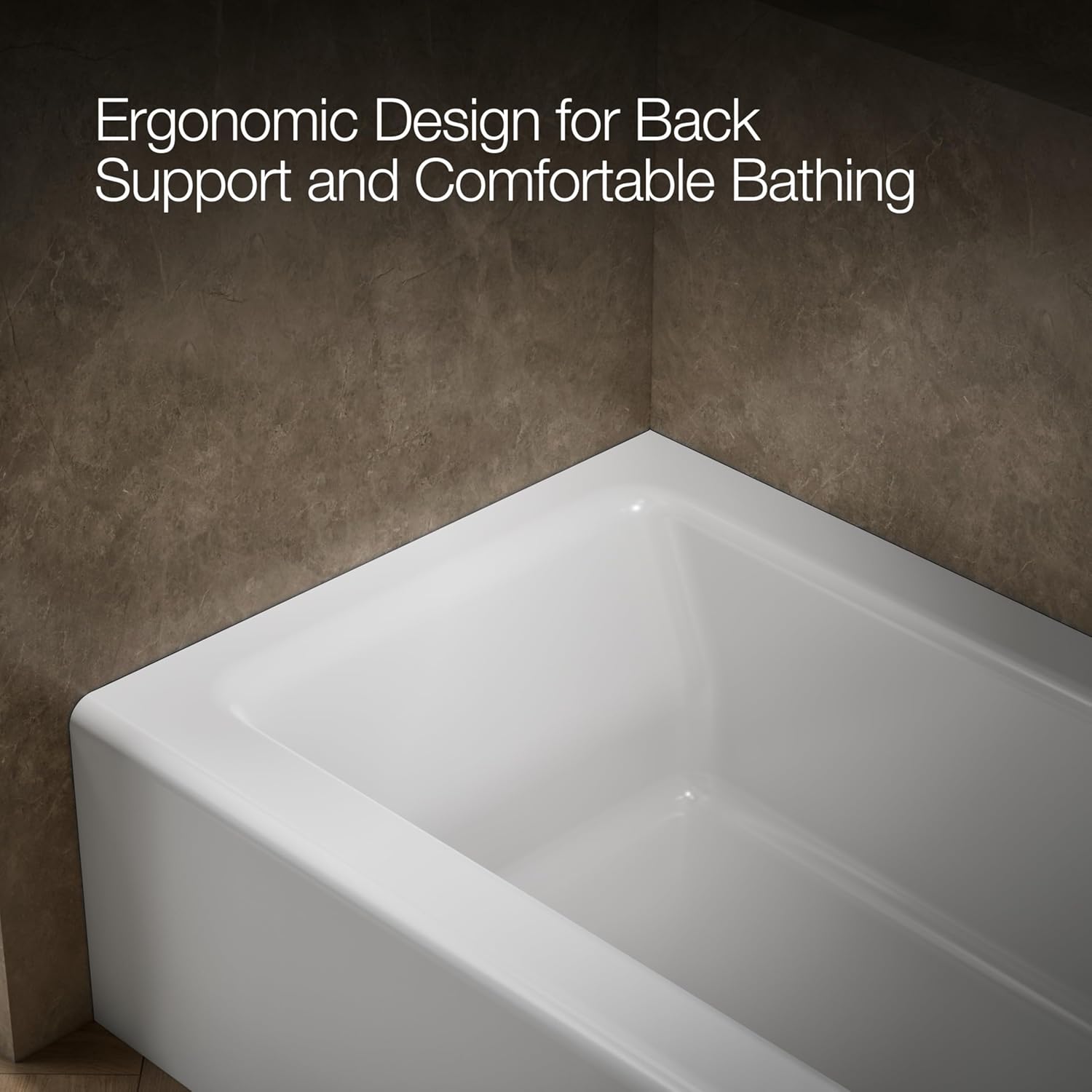 KOHLER 876-0 Bellwether 60-Inch x 32-Inch Cast Iron Alcove Bathtub with Integral Apron and Right Hand Drain, White