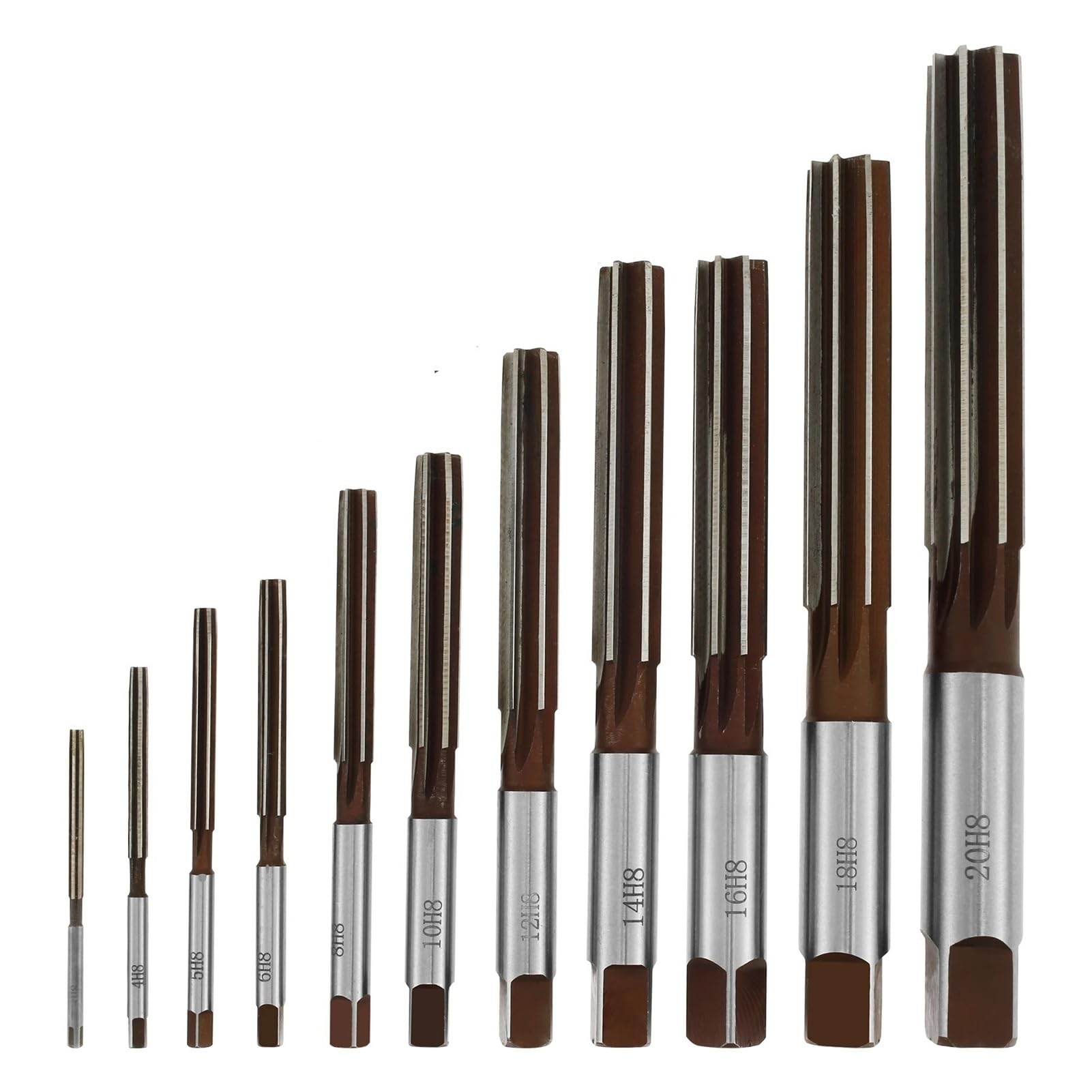 Alésoirs manuels acier allié fraises tige droite H8 kit de 11 pièces pour ajustage de trous