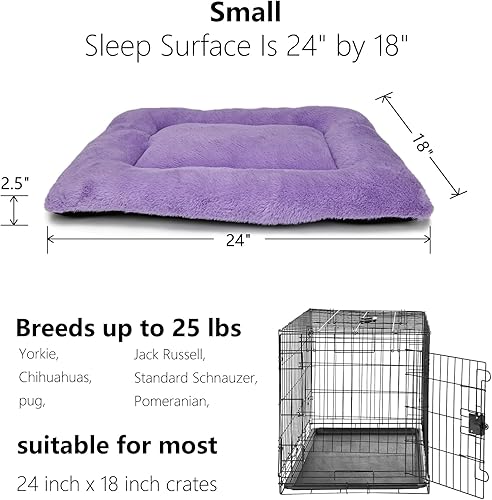 Miniatura 4 de Cama para perros de 24 x 18 pulgadas, color morado para perros pequeños, lavable, cómoda y esponjosa, para uso en interiores y exteriores de 24