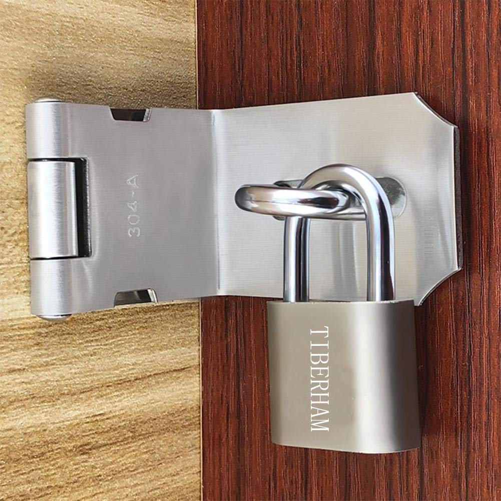 Padlocks & Hasps 90 Degree Right Angle Door Hasp Latch - 304 Stainless ...
