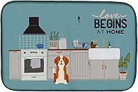 Vista 30 de Caroline's Treasures CK7824DDM - Tapete absorbente para secado de platos con diseño de bulldog inglés, rojo y blanco, para encimera de cocina, 14 x