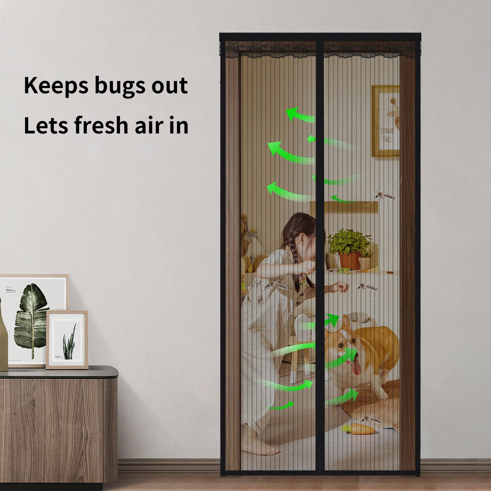 Magnet Fliegengitter Für Balkon- & Terrassentür – 215 X 250 Cm, Schwarz, Ohne Bohren
