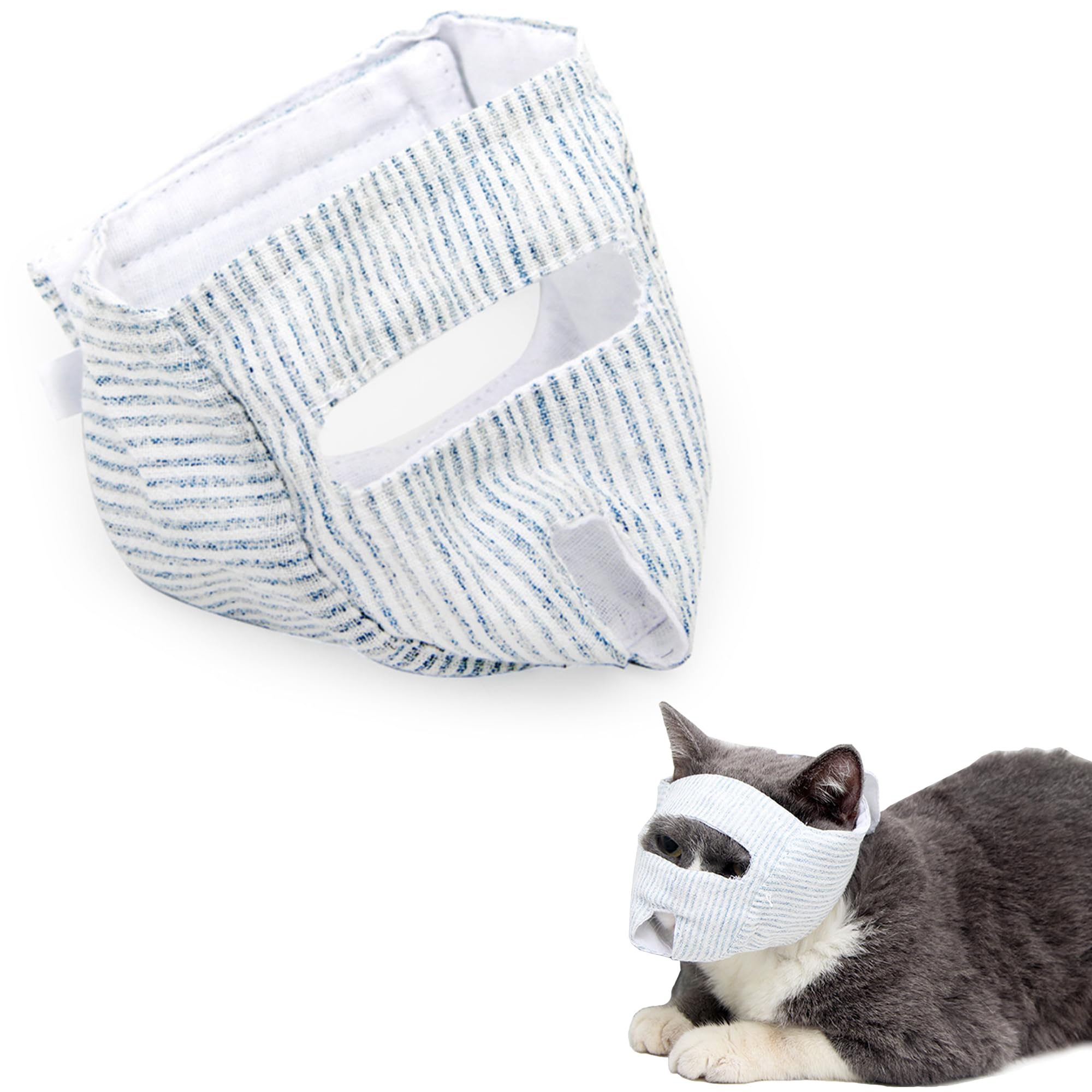 Museau Chat Soin Anti-Morsure Chat Respirant Réglable Empêcher Mastication Morsures Protection Claire Visage Soin Bain Doux Chat Rasage Ongles Coupants