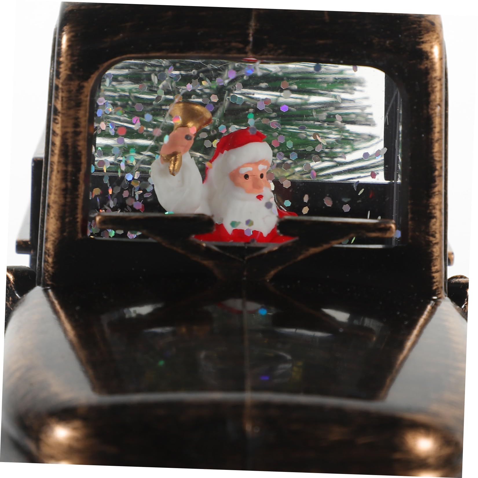 SHINEOFI Decorazione Natalizia Figurina Santa Claus Trattore e Luci a Batteria in Plastica e Resina per Esposizione da Tavolo per Natale e Scaffali