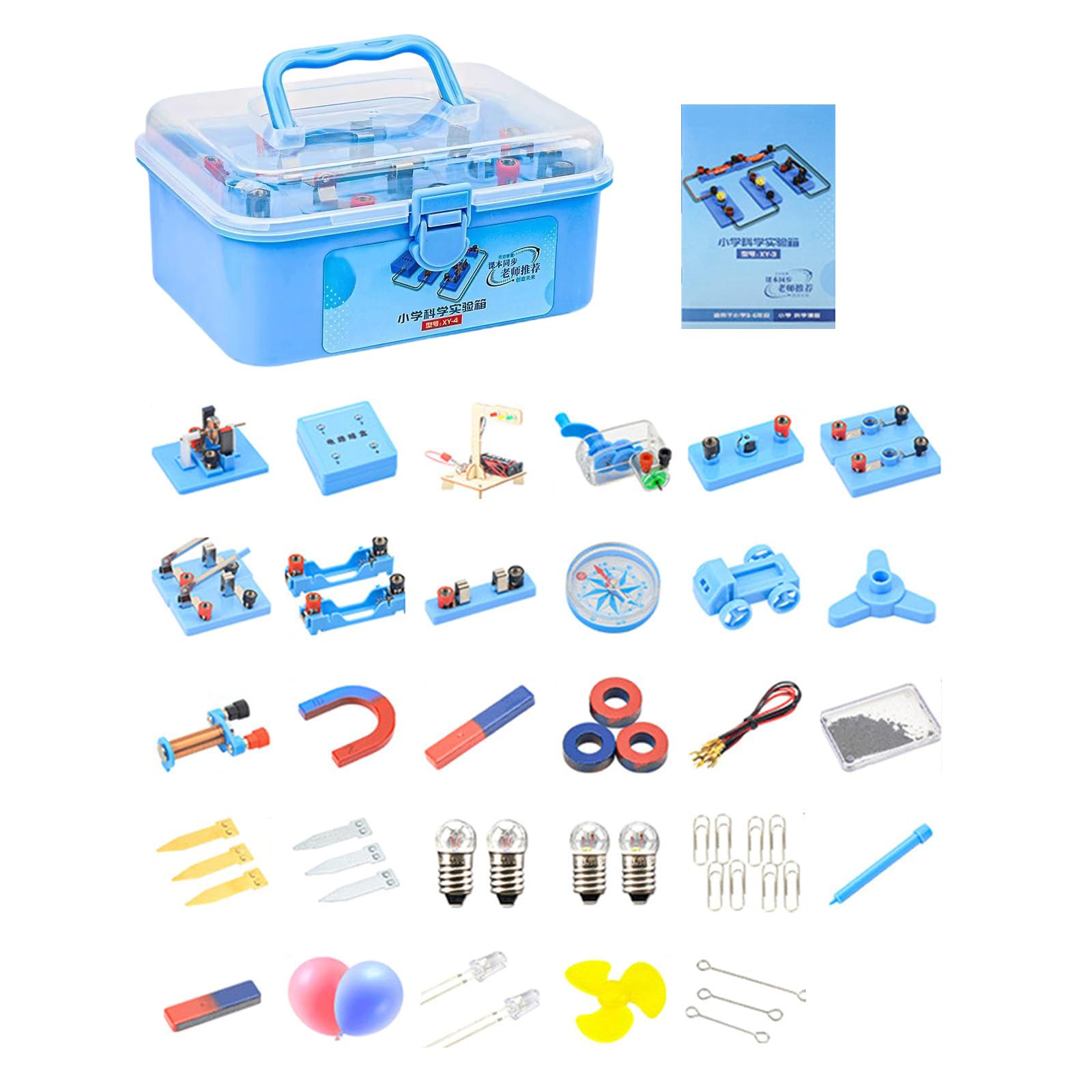 Caja de experimentos de circuito de física, montaje manual, herramienta de demostración de experimentos de electromagnetismo para proyectos de electricidad de laboratorio de ciencias