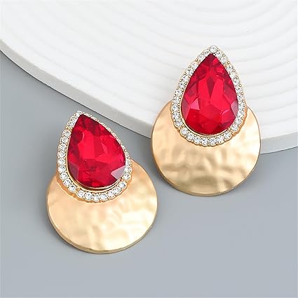 Orecchini pendenti in argento con strass di cristallo Art Déco