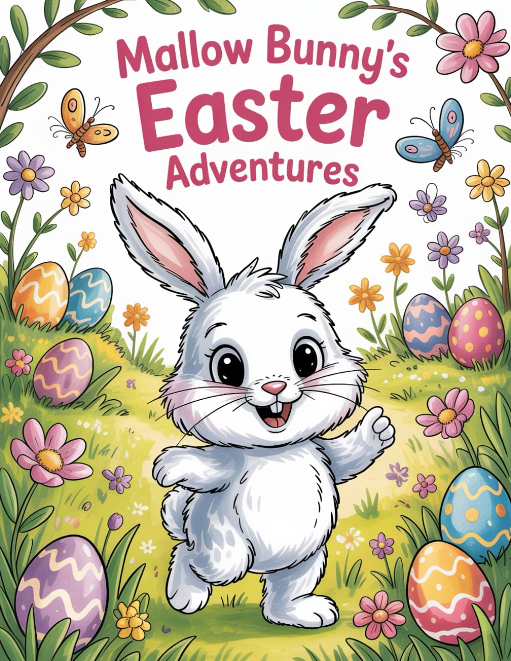 Mallow Bunny's Easter Adventures: Bold and Easy Easter Coloring Book