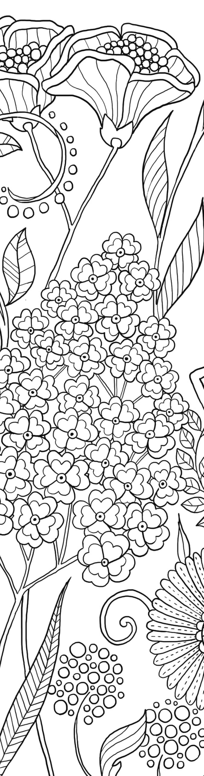 Flowers Coloring Bookmarks