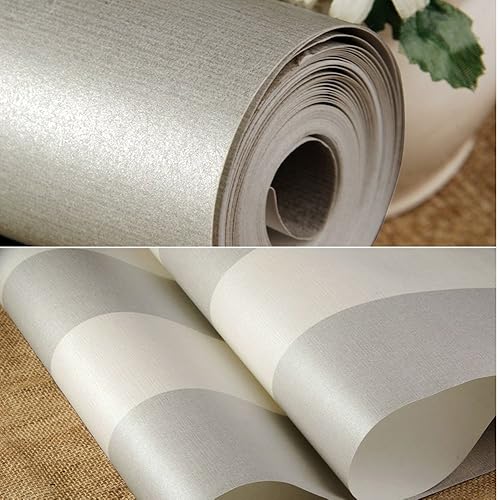 Miniatura 6 de DAIWEI DAWEI - Rollo de papel tapiz no tejido con rayas verticales para sala de estar, color plateado y gris, 1.73 pies de ancho x 32.8 pies de largo