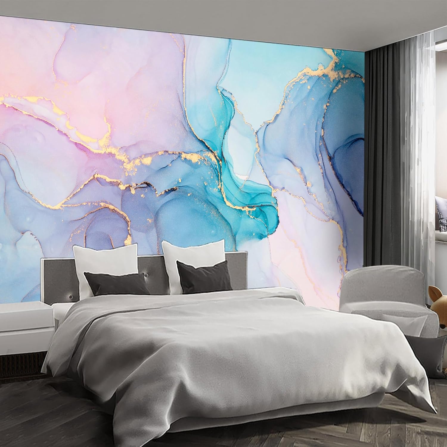3D Relief Mural Hot foil Stamping Wallpaper for Living Room and Bedroom - S -58"x80"