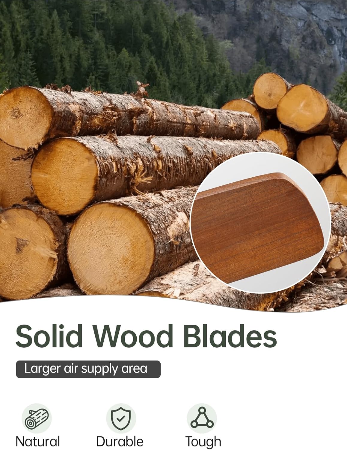 Sofucor 52 Inch Ceiling Fans No Light-Outdoor Ceiling Fan with Remote Control, 3 Blade Reversible DC Motor, Modern Wood Ceiling Fan Without Light for Bedroom Indoor Patios Farmhouse, Walnut - Image 3