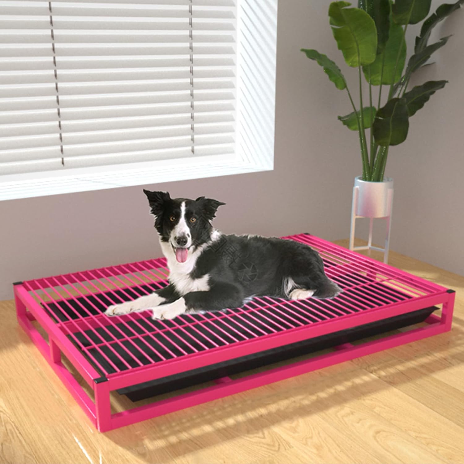 Metal Dog Toilet Training Tray,Portable Sturdy Dog Pee Pad Holder Toilet, Indoor