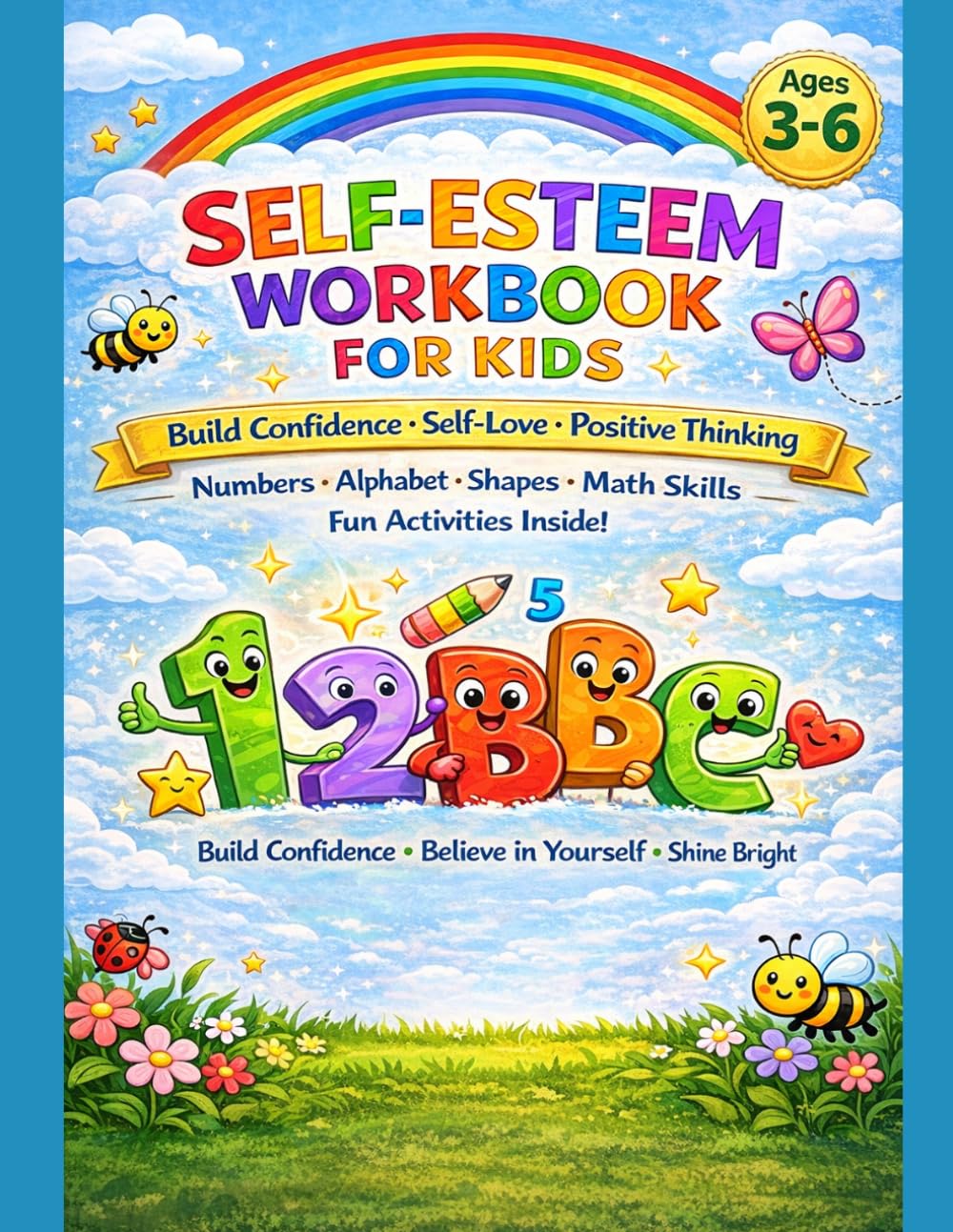The Self-Esteem Workbook for Kids: Build Confidence, Self-Love & Positive Thinking Through Fun Activities, Numbers, Alphabet, Shapes & Math Skills