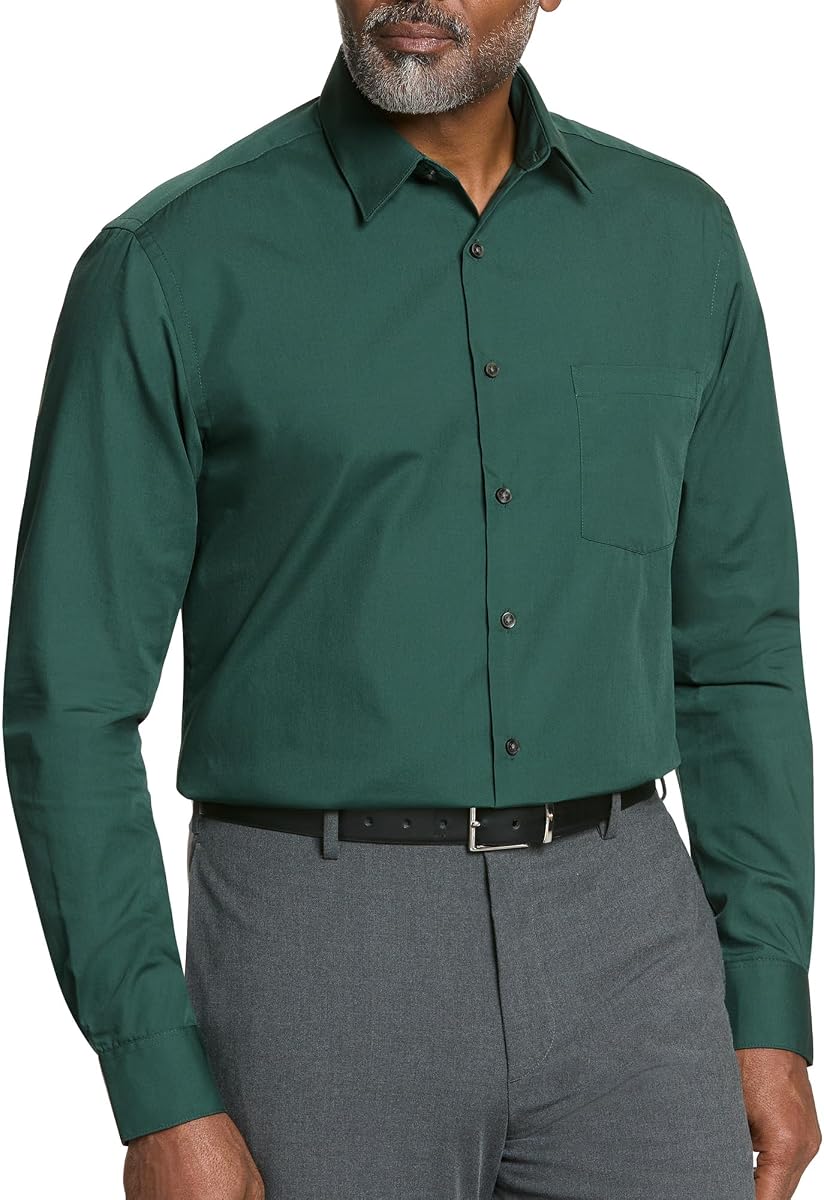 Camisa de vestir para hombre Regular Fit Popelina Lisa