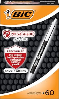 BIC PrevaGuard Clic Stic Ballpoint Pen, Black, 60-Count