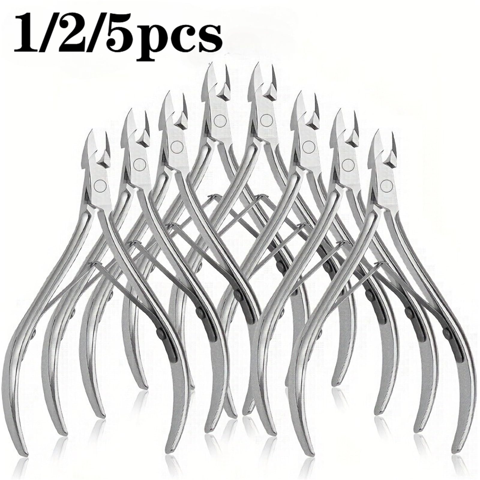 Tronchesino Cuticole 1/2/5/8 pezzi in acciaio inossidabile for la rimozione della pelle morta esfoliante for unghie for strumenti professionali for forbici for per Adulti(5pcs)