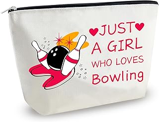 Bowling Gifts for Women Bowlers Bowling Bag for Women Coach Bowlings Accessories Bag Party Favor Bags Cosmetic Pouch Zipper Pouch Gifts for Bowlings Lover Gym Lovers Team Players