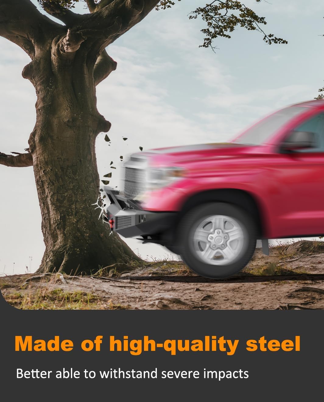 Front Bumper Fit for Tundra 2014-2021 with Winch Plate & LED Light & D-Ring