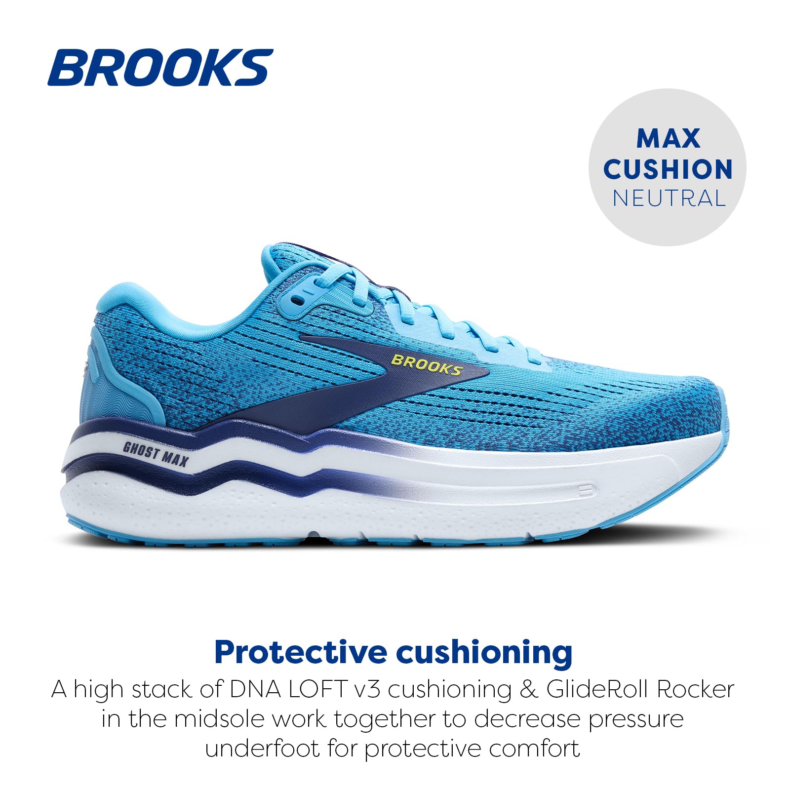 Brooks Men's Ghost Max 2 Neutral Running & Walking Shoe - Bonnie Brooks Men's Ghost Max 2 Neutral Running & Walking Shoe - Bonnie