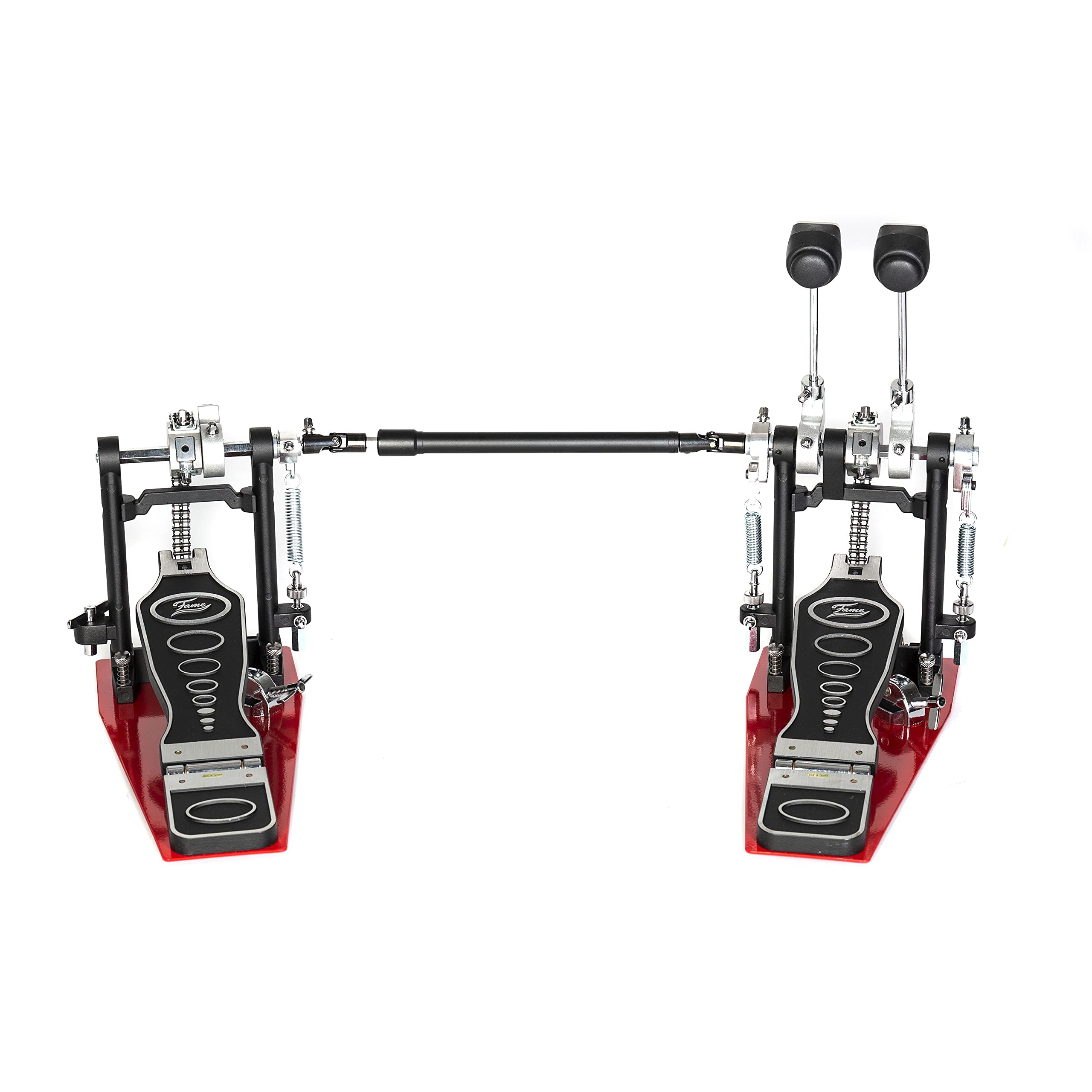 Fame Doppelpedal DFP9001, Double Bass, Double Kick Pedal, Drum Hardware, Filz Beater, einstellbare Federspannung
