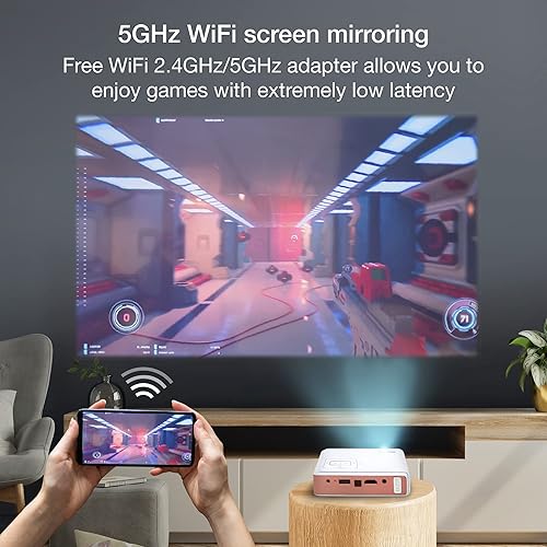 Miniatura 7 de Proyector portátil actualizado 2024, proyector de película recargable EZCast J4 - Batería y altavoz integrados - Proyector Pico 1080P, proyector de