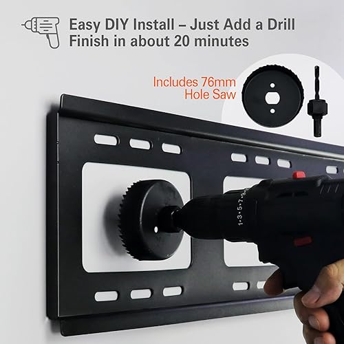 Miniatura 4 de Kit de organización de cables en pared, paso de cables de apertura grande (se adapta a más de 5 cables), paquete de 2 ojales de pared para ocultar