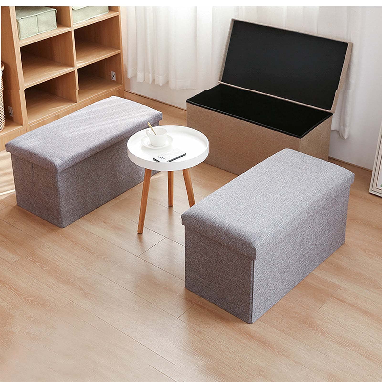 Pouf Contenitore Rettangolare 38X38X38Cm, Poggiapiedi Morbido, Sgabello Contenitore Moderno, Sgabello Basso, Multifunzionale, Elegante Soluzione per L'Arredamento della Casa.,H-40x25x25cm