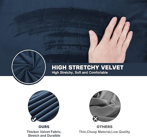 Miniatura 4 de NeColorLife Funda de terciopelo para silla de oficina, funda elástica para silla de escritorio, funda gruesa para silla de computadora, funda