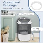 DORTALA laveuse portable, 5.5 LBS Petit lave-tube simple avec sécheur à spin, lave-linge compact pour appartement, dorme et RV, blanc & gris