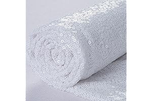 White Sequin Fabric Rolls for Sewing