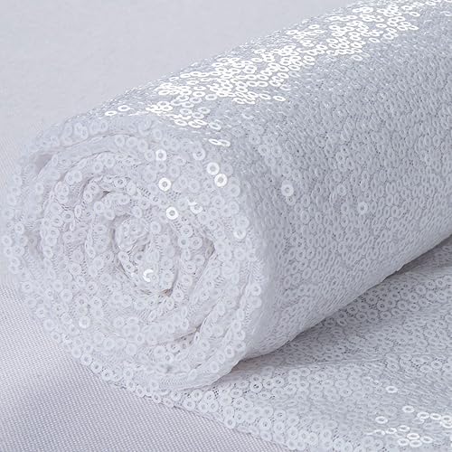 Vista 58 de ShiDianYi Mantel glamoroso de lentejuelas de 1 yarda para mesa de postre de boda, 49.2 in de ancho