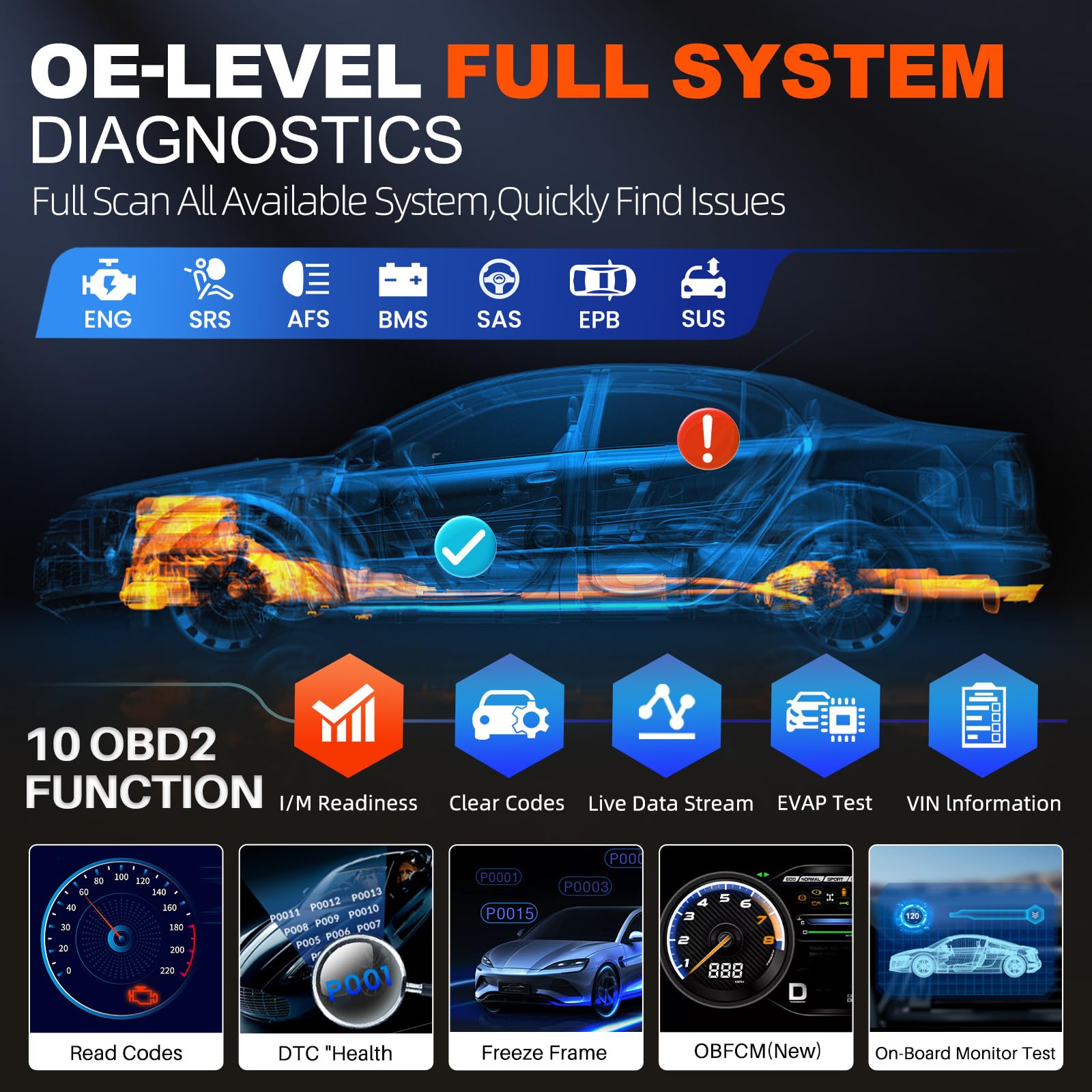 KINGBOLEN Soloscan diagnostyka OBD2 dla Land Rover/Jaguar, diagnostyka samochodowa Bluetooth, diagnostyka wszystkich systemów, 50+ resetów, kodowanie ECU, bezpłatne aktualizacje