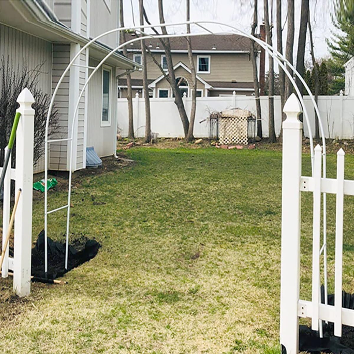 Ampio Arco da Giardino in Acciaio - pergola Metallica da Esterno Adatta a Piante rampicanti, Disponibile in Altezze di 2,8 m, 3 m e 3,5 m, con piedistallo, Ideale per Creare Il Perfetto Arco