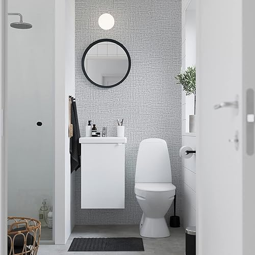 Miniatura 7 de Papel tapiz de color gris con textura de 17.7 x 196.8 pulgadas, papel tapiz adhesivo gris para armarios, papel tapiz autoadhesivo extraíble de vinilo