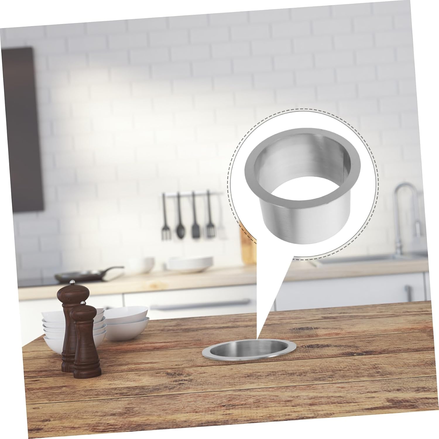 Desk Trash Can Lid Kitchen Recessed Garbage Lid Built Flap Garbage Can Cover Flush