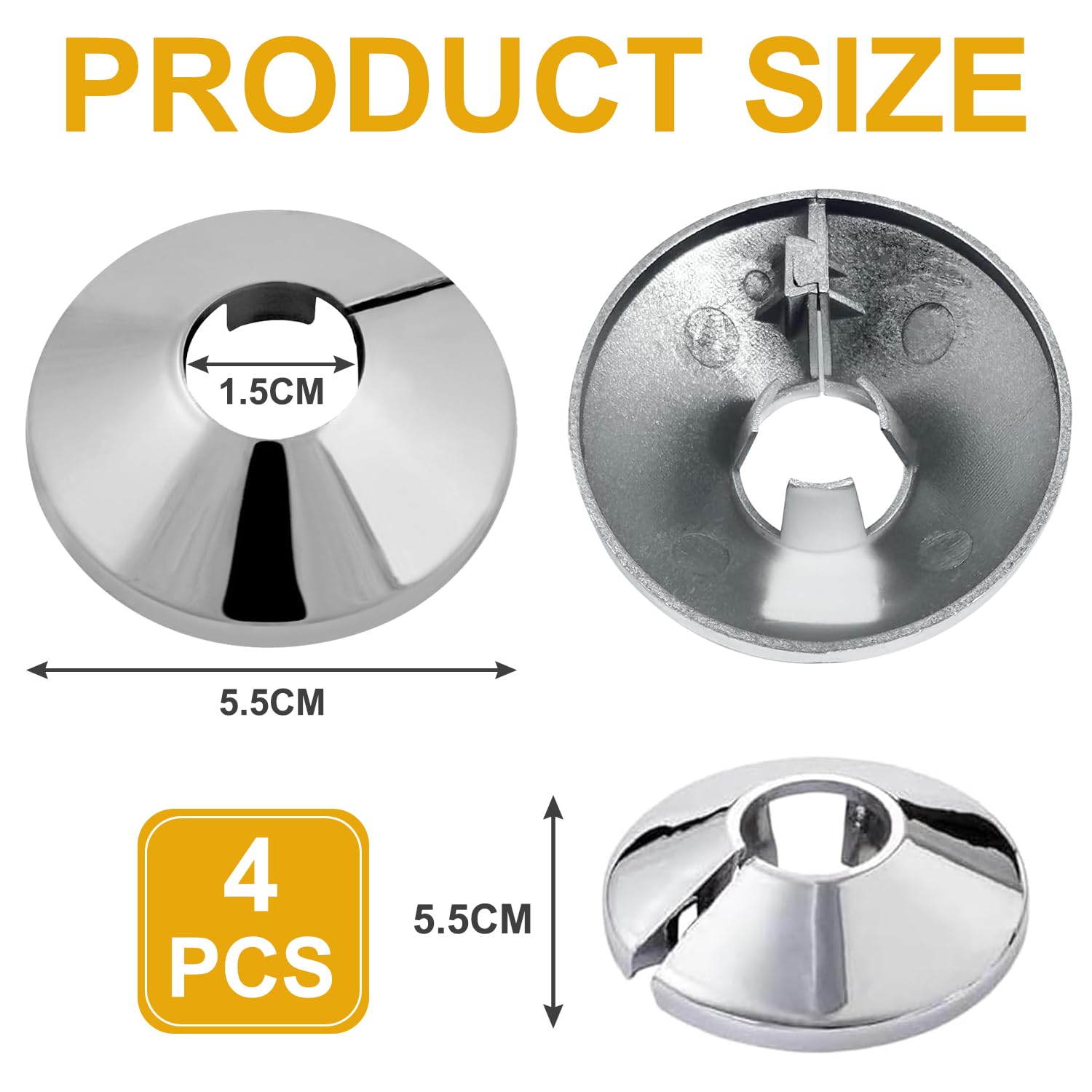 Radiator Pipe Covers, 4 Pcs Black Plastic Radiator Pipe Collars For 15mm Pipe Covers Wall Pipe Tube Diameter Pipe And Towel Rail Radiators Pipe