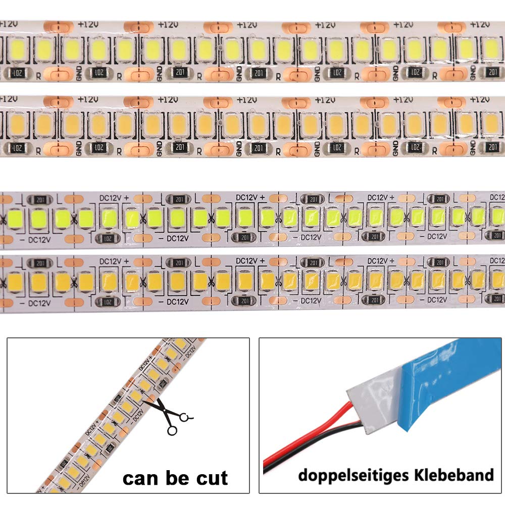 XUNATA 5m LED Streifen Orange – 1200 LEDs, Selbstklebend, 12V, Für Wohnzimmer, Küche & Deko