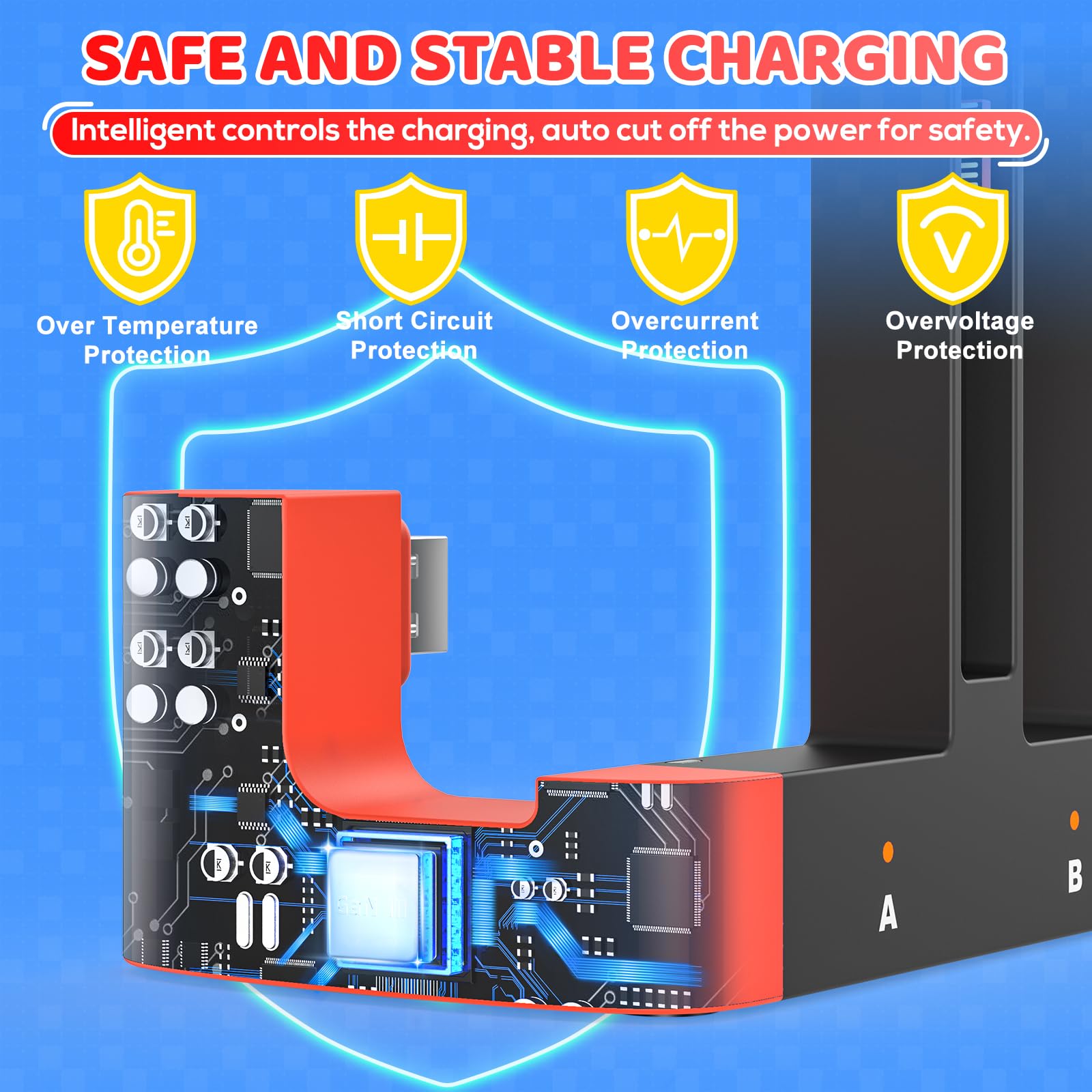Base de Carga para Nintendo Switch 2, Joycon y Controladores con indicador de Carga LED, Carga rápida, Apagado automático, estación de Carga inalámbrica Switch 2 (Solo Compatible con Switch 2)