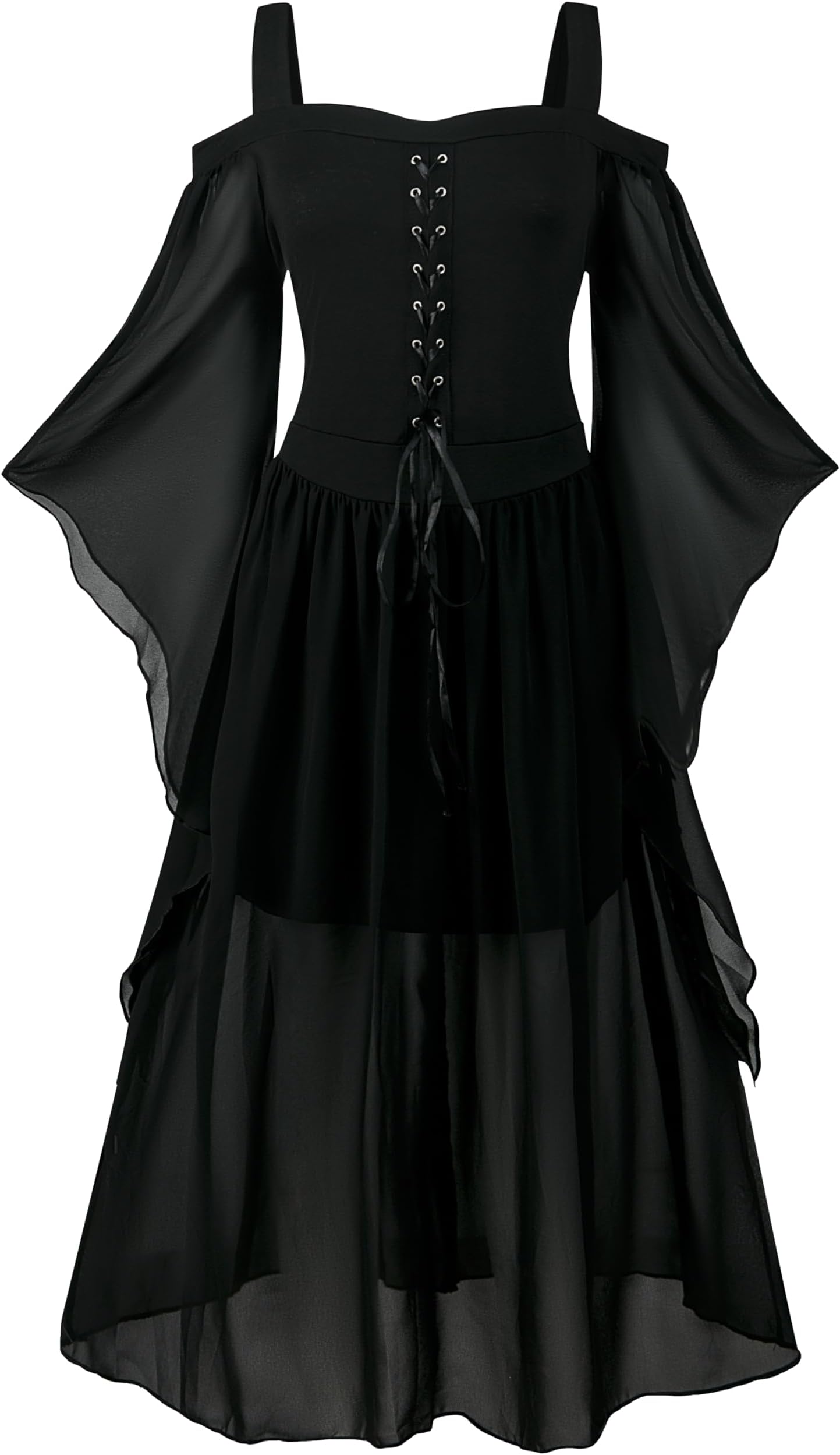 Renaissance Costume for Women, Medieval Dress with Trumpet Sleeves, Gothic Maxi Dress, Carnival, Halloween, Party