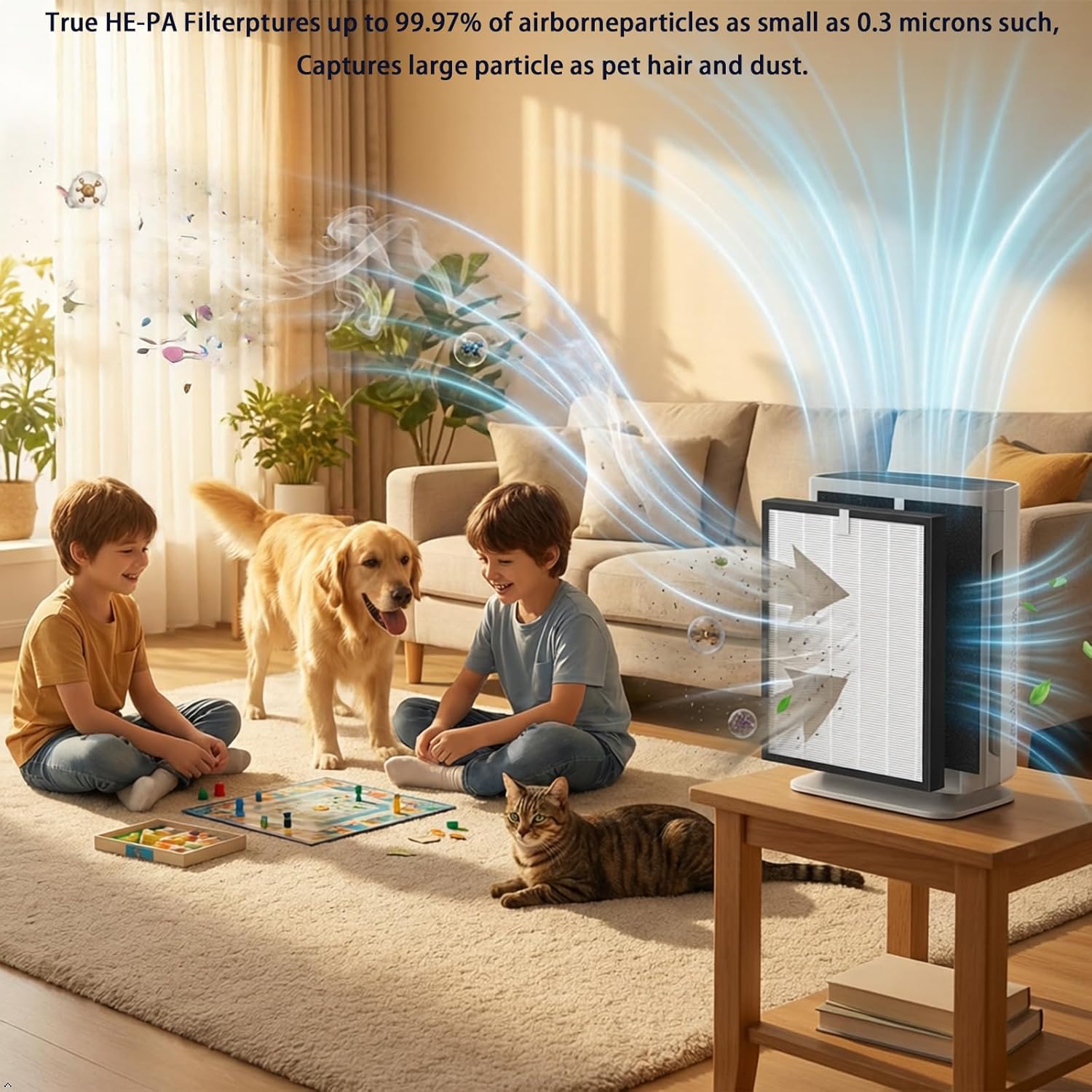 HP700 Filters Replacement Compatible with Hunter HP700 / H-HF700-VP/H-PF700 Air Purifie, 1 H13 True H-EPA Filter+ 4 x Activated carbon used for Kitchen,Living Room,Bedroom,Office